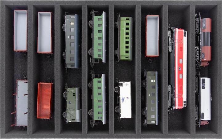 Produktbild Feldherr EB22SET - Eurobehälter für Modelleisenbahnen, Loks und Fahrzeuge - 8 Stege für Spur H0 - l (Kunststoff)