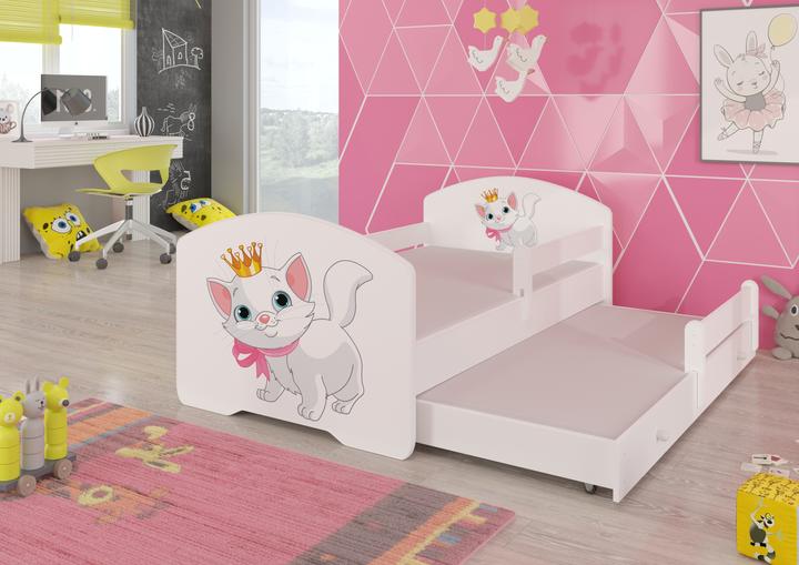 Actual product image ADRK Furniture Double Bed with Railing and Mattresses PEPE II CAT 160X80 (160 x 80 cm)