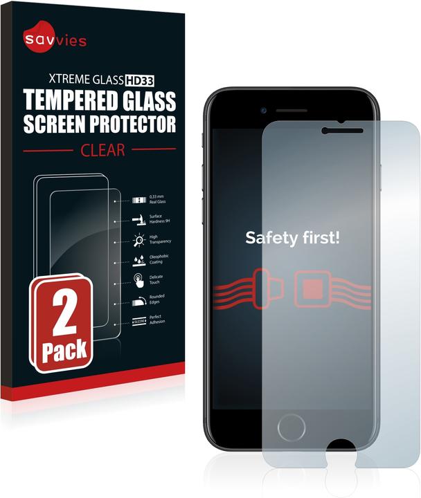 Actual product image Savvies Tempered Glass (2 Piece, Apple iPhone 7)