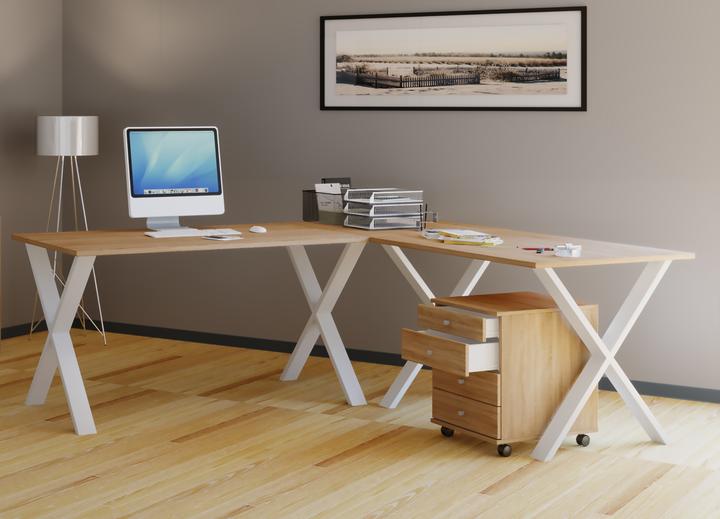 Produktbild VCM Büromöbel Eckschreibtisch Lona 80 X Alu Weiss (220 x 80 x 76 cm)