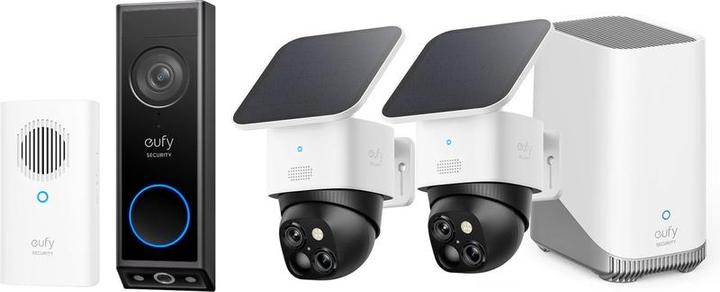 Actual product image eufy Security SoloCam S340 2-PACK + HomeBase 3 + E340 Doorbell Incl Gong-Bundelvoorde