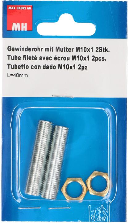 Produktbild Max Hauri Gewinderohr M10 mit Mutter (4 cm)