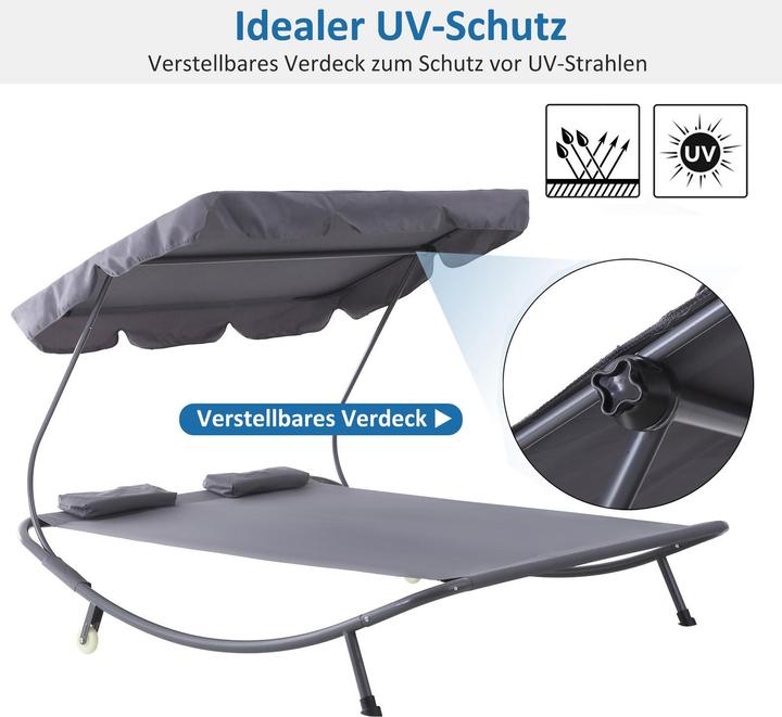 Actual product image Outsunny Double couch with roof (200 cm)