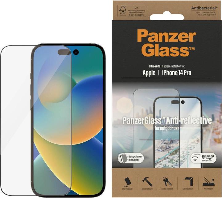 Actual product image PanzerGlass Ultra Wide Fit Anti Reflective (1 Piece, Apple iPhone 14 Pro)