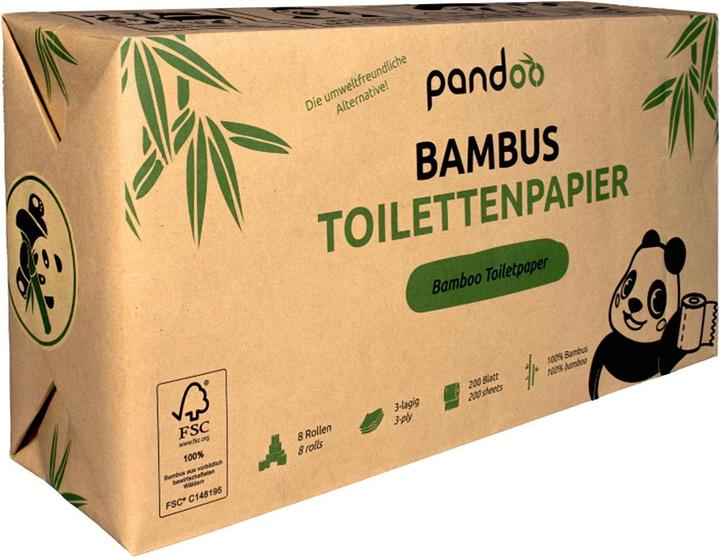 Image du produit Pandoo Papier toilette 3 plis 8 rouleaux (8 x)
