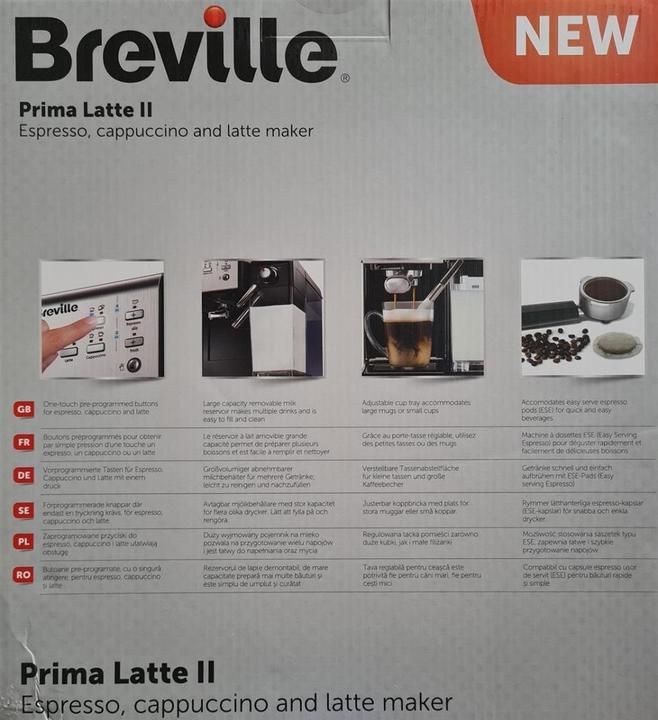 Actual product image Breville VCF108X PrimaLatte II coffee and espresso machine, suitable for coffee powder or pods,...