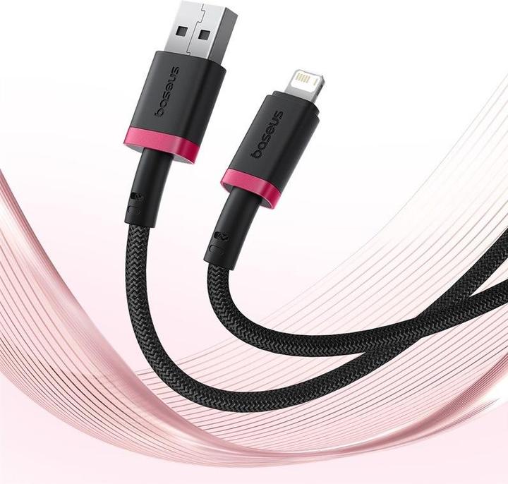 Image du produit Baseus Câble de recharge rapide Dura Type A vers IP 2.4A Noir Rouge (1 m, USB 2.0)