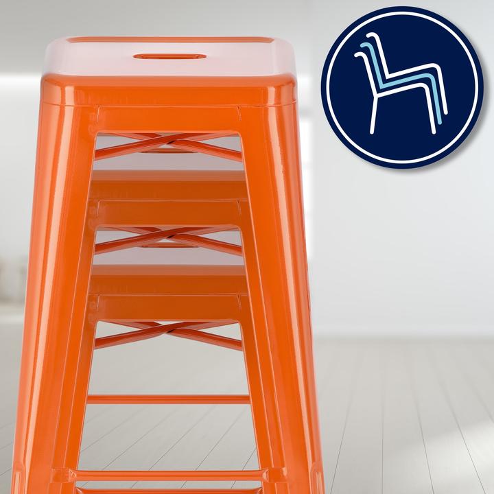 Image du produit CLP Lot de 2 tabourets de bar Joshua, orange
