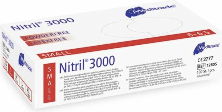 Produktbild Meditrade Nitril 3000 Nitrilhandschuhe weiss (S)