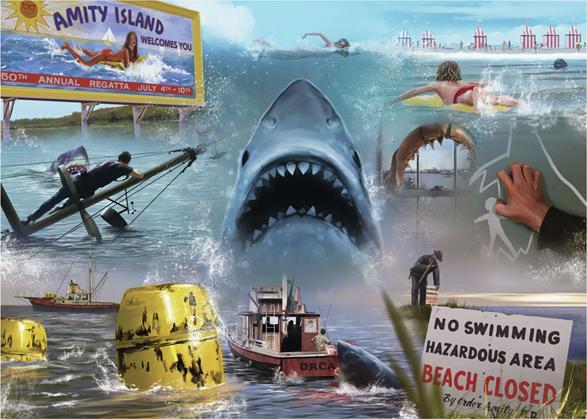 Actual product image Ravensburger Puzzle 12000277 - Jaws - 1000 pieces Universal VAULT Puzzle for adults and children (1000 pieces)
