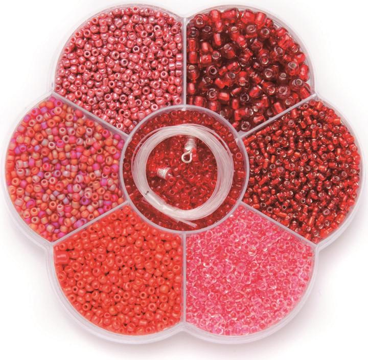 Glorex Perlenmix rot 10cmx2cm