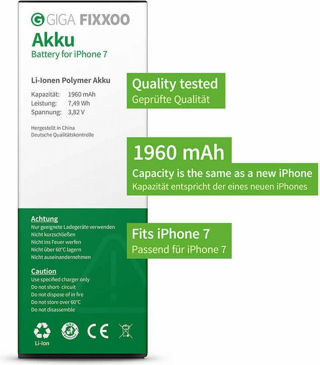 Actual product image Giga Fixxoo iPhone 7 Battery (Rechargeable battery, iPhone 7)