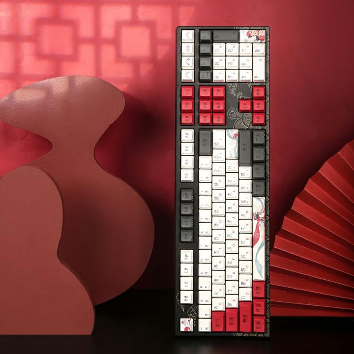 Produktbild Varmilo VEA108 Beijing Opera Gaming Tastatur, MX-Brown, weisse LED - US Layout (US, Kabelgebunden)