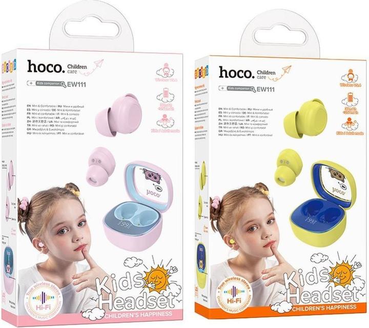 Productafbeelding Hoco Wireless headphones wireless earphones bluetooth TWS for kids EW111 pink