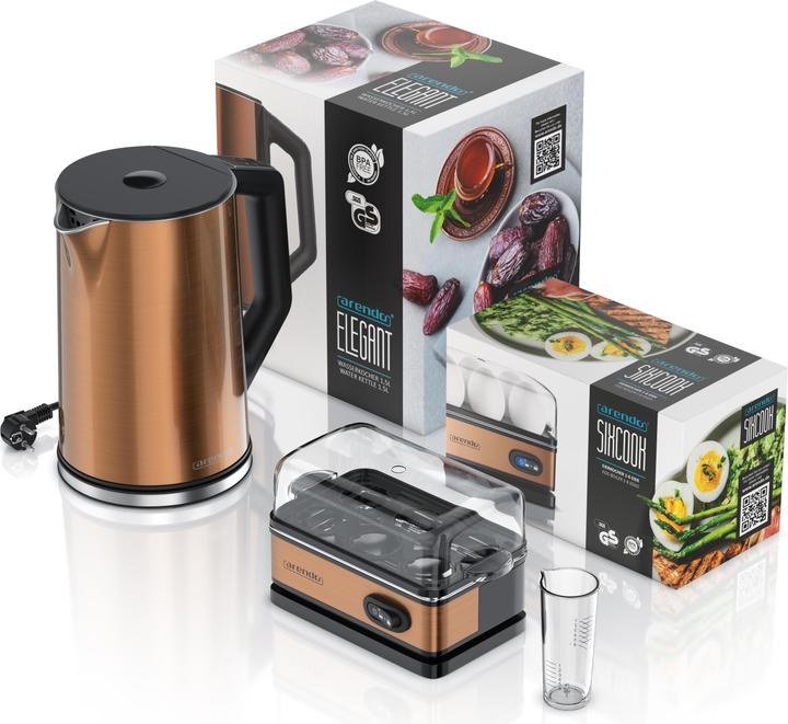 Immagine prodotto Arendo Set per la colazione, bollitore in acciaio inox da 1,5 l con impostazione della temperatura e