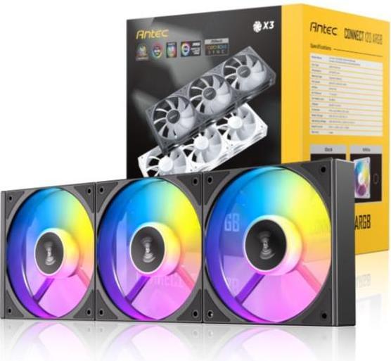 Actual product image Antec Connect 120 ARGB PWM Zwart set van 3 (120 mm, 3 x)