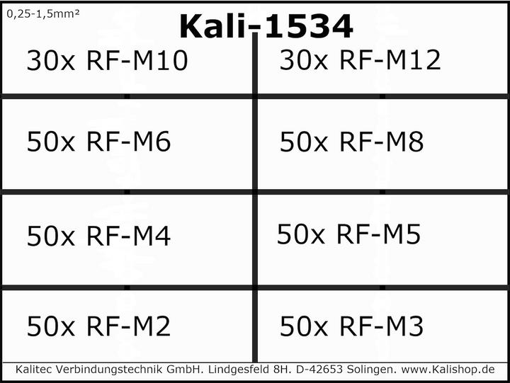 Produktbild Kalitec 360 Quetschverbinder Sortiment Kasten Box Ringkabelschuh Set isoliert 0,25-1,5mm² I Industriequalitä