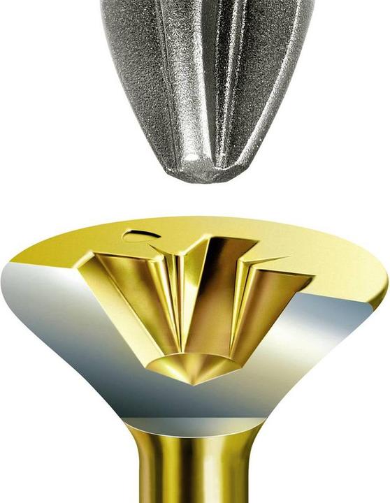 Immagine prodotto Spax Vite R 88094 Testa svasata con punta/inclinazione a croce -PZ 2,5 x 25/22-Z Acciaio zincato giallo (1000 Viti per pezzo)