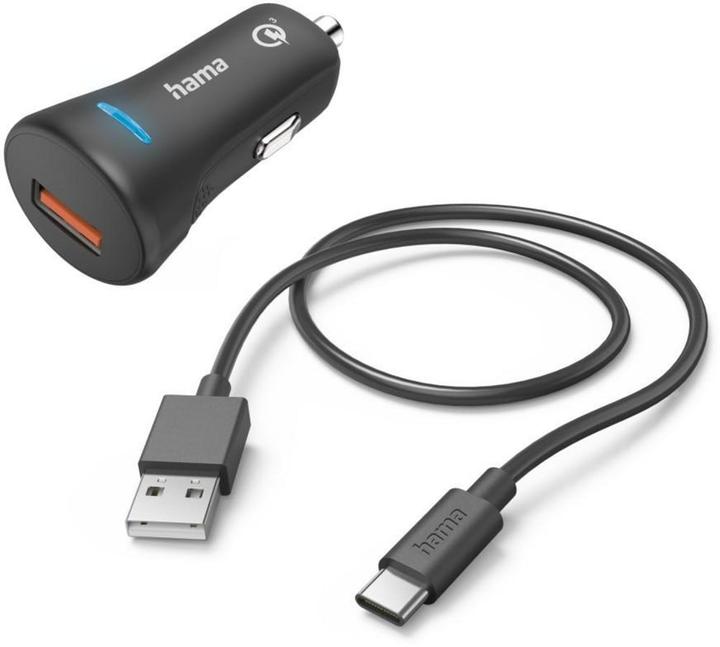 Actual product image Hama Car Charging Set, USB-C, QC 3.0, 19.5 Watt, Black