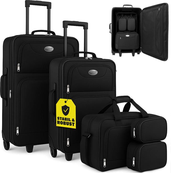 Image du produit Monzana Set de valises (60 l, Bagage à main (jusqu'à 50l), M (50 - 90l), L (90 - 115l))