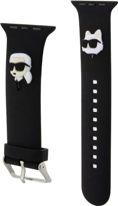Produktbild Karl Lagerfeld Pasek KLAWLSLKCNK Apple Watch 42/44/45mm czarny/black strap 3D Rubber Karl&Choupette (Silikon)