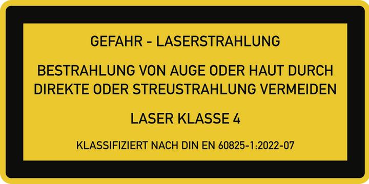 Image du produit Moravia Signes d'avertissement LASER CLASSE 4 film, 105x52 mm