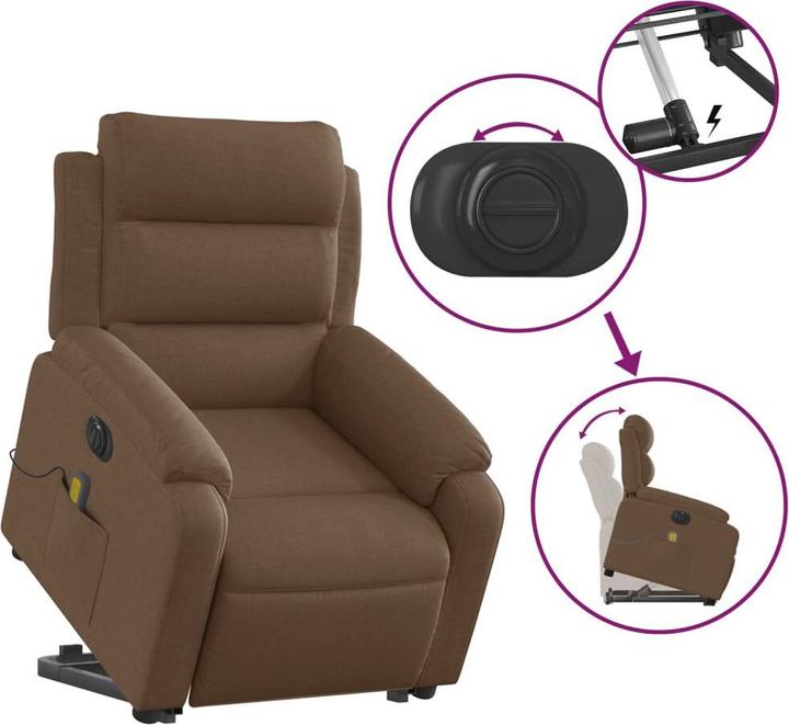 Image du produit VidaXL Fauteuil de massage électrique avec releveur Tissu