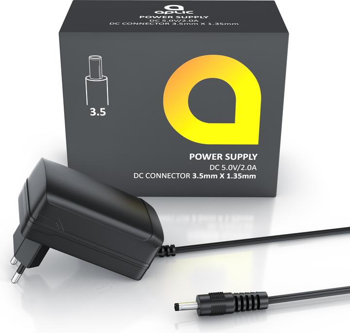 Actual product image Aplic DC hollow plug mains adapter 3.5mm x 1.35mm, 2.0A 5V universal mains adapter, charger adapter, EU