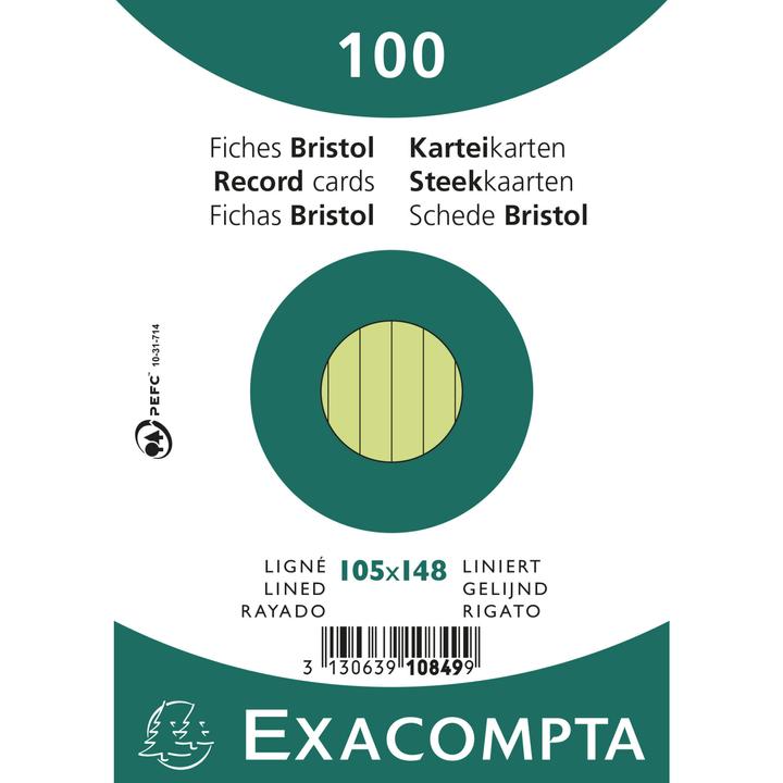 Produktbild Exacompta Karteikarten (105 x 148 mm, 205 g/m², 100 x)