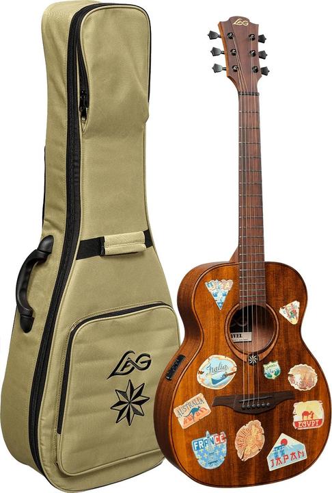 Produktbild Lâg Guitars TRAVEL-GTE Travel Globe Trotter Electro (Westerngitarre, Mahagoni Khaya, massive Fichte)