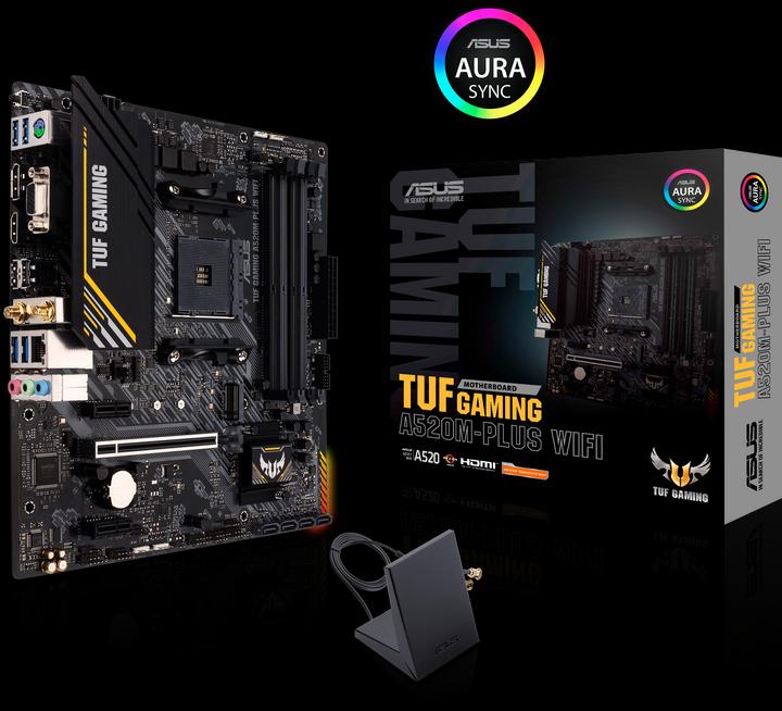 Image du produit ASUS TUF GAMING A520M-PLUS WIFI (AM4, AMD A520, mATX)