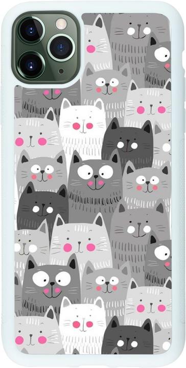 Actual product image PhoneLook Coque silicone rigide blanc chats gris troupeau (Apple iPhone 11 Pro Max)