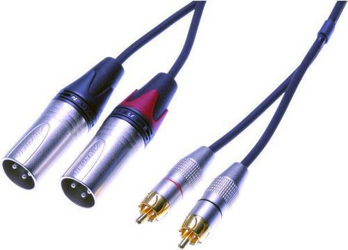 Image du produit Contrik Câble stéréo cinch vers 2 x XLR mâle (6 m, RCA)