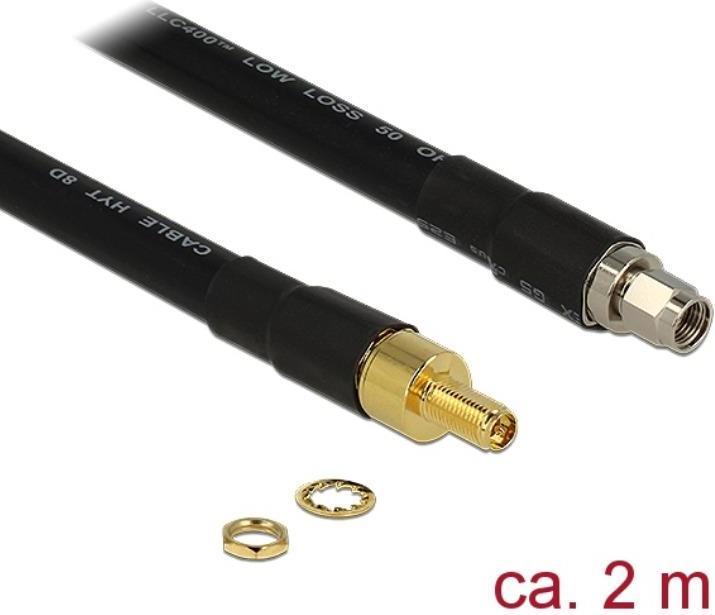 Immagine prodotto Delock RP-SMA femmina a RP-SMA-ST 2 metri (0.22 dB, Cavi antenna)