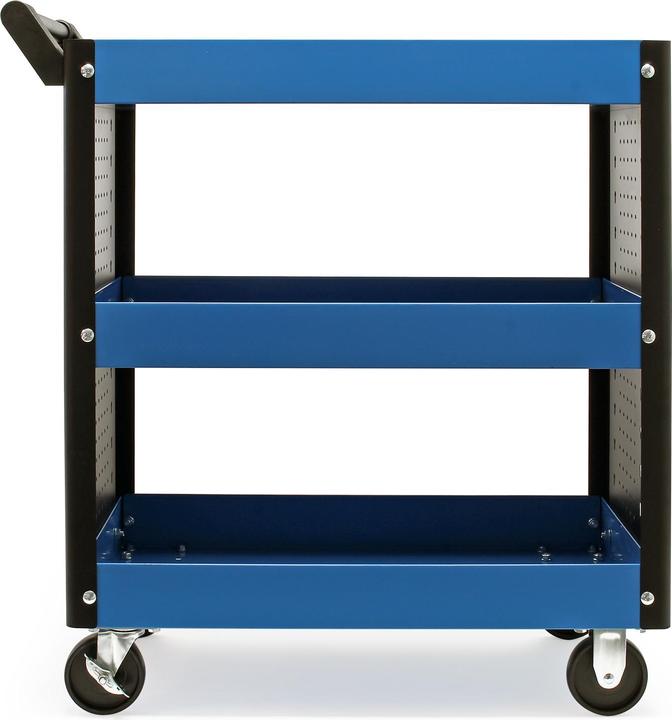 Image du produit Wiltec Servante d‘atelier 3 Niveaux Poignée Roues plastique Frein Étagère Rangement Bord surélevé Chariot (3 x)