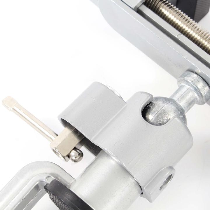 Actual product image XPOtool Mini Vice 360° Swivelling Aluminium Bench Vice with 50mm Jaw Width for Workbench Workshop (50 mm)