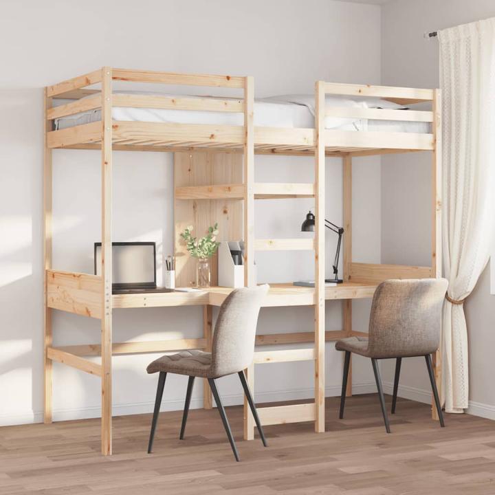 Actual product image VidaXL Loft bed with desk & shelves (90 x 200 cm)