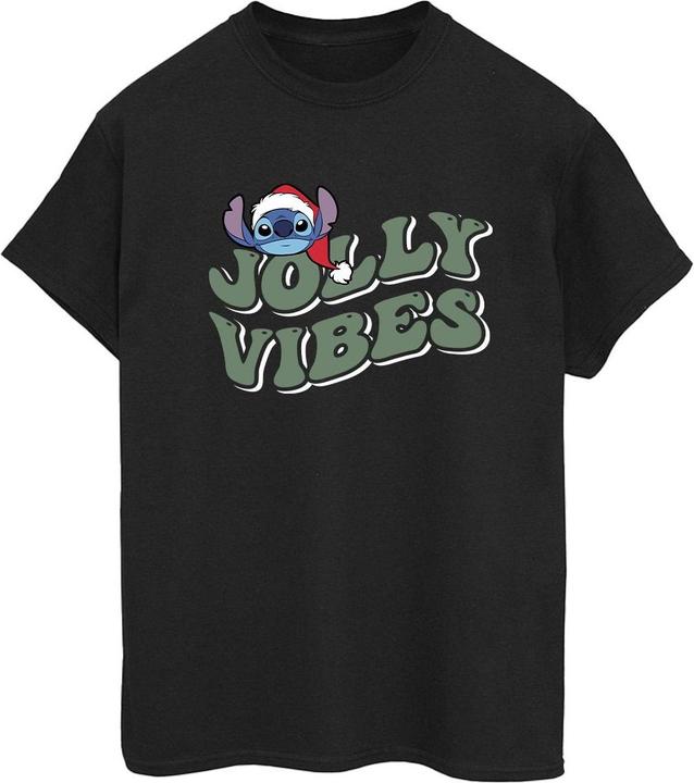 Actual product image Disney Womens/Ladies Lilo & Stitch Jolly Chilling Vibes Cotton Boyfriend T-Shirt (3XL)