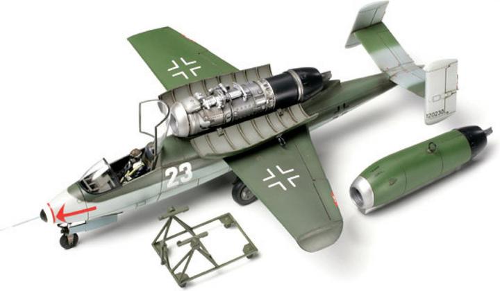 Actual product image Tamiya German Heinkel He162 A2 Salamander
