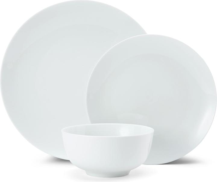 Mikasa Chalk 12-Piece Porcelain Dinner Set, White (12 Stück)