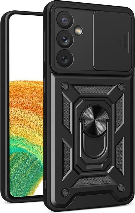 Hurtel Hybrid Armor Camshield Hülle für Samsung Galaxy A34 5G gepanzerte Hülle mit Kameraabdeckung schwarz (Samsung Galaxy A34 5G)