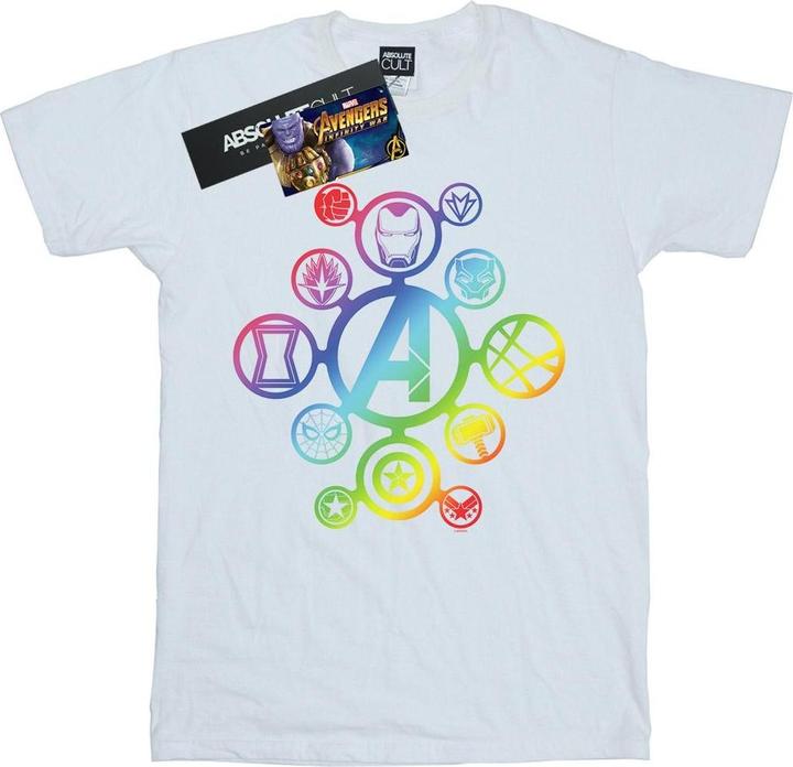 Avengers Infinity War Regenbogen Icons Baumwolle Boyfriend TShirt
