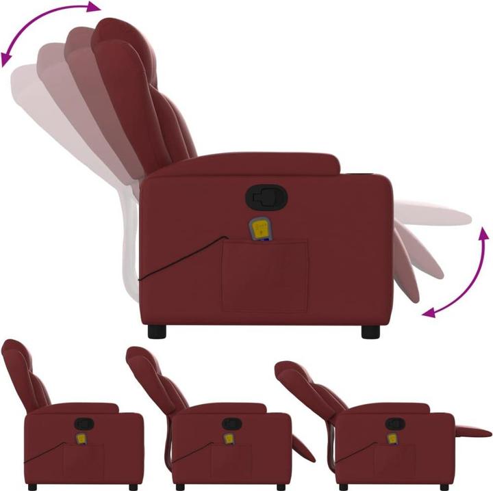 Image du produit VidaXL Fauteuil de massage vin rouge similicuir,Couleur : vin rouge,Matériaux