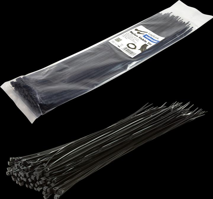 Actual product image LogiLink Cable tie 100 pieces, length: 400 mm, thickness: 4,4 mm, black (Plastic cable ties, 400 mm, 100 pcs.)