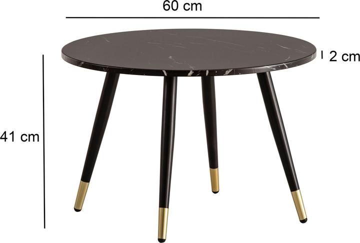 Actual product image FineBuy Coffee table Sofa table marble look 60 cm Living room table Round table (60 x 60 x 41 cm)