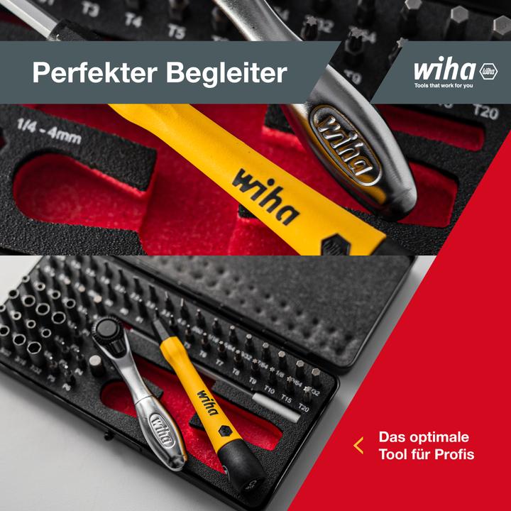 Produktbild Wiha Micro Bit Set 65-tlg. inkl. Aufbwahrungsbox Feinmechanik Schraubendreher Set Bit Halter (4 mm)