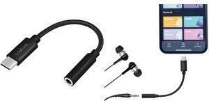 Immagine prodotto LogiLink Cavo da USB-C a 3,5 mm 0,13 m nero (USB tipo C, USB tipo C)