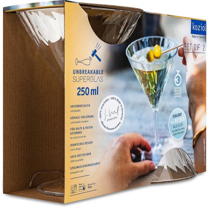 Image du produit Koziol Verre à cocktail Superglas Club No. 12, 250 ml, 2 pièces (2.50 dl, 2 x, Verres à Martini)