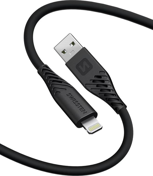 Produktbild Swissten Data Cable Soft Silicone Usb / Lightning 1.5 M 60W Black (1.50 m, USB 3.2 Gen 1, 60 W)