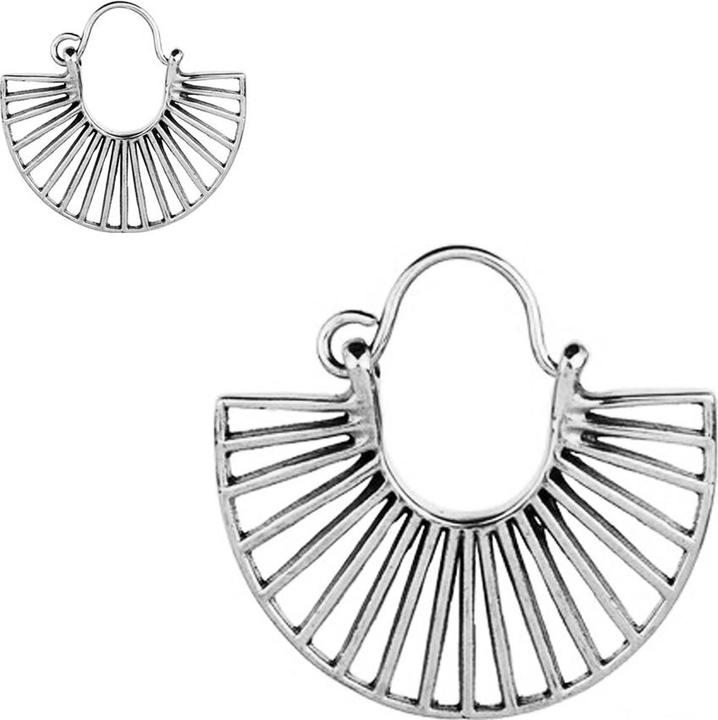 Star Piercing Ohrring silber Fächer (Messing)